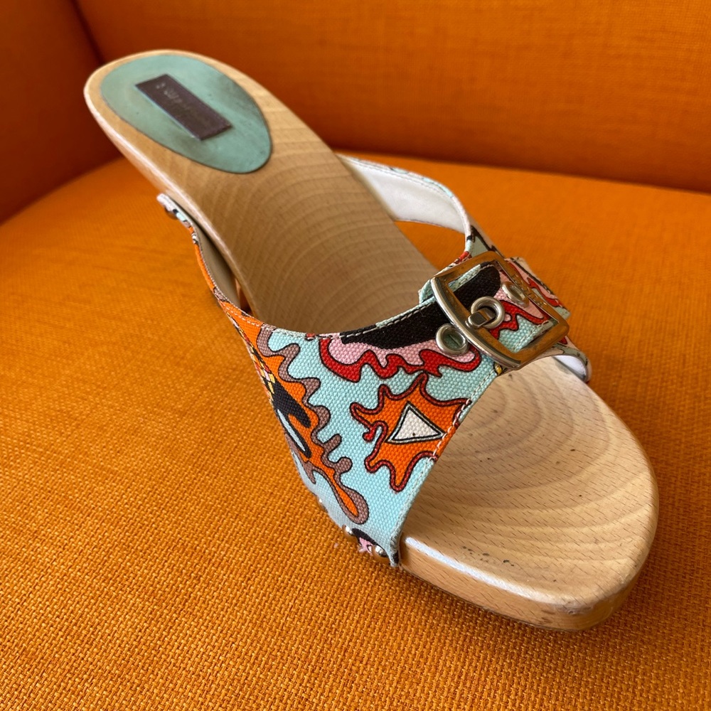 VINTAGE 💝EMILIO PUCCI PLATFORM SLIDES💝HP - Picture 7 of 12